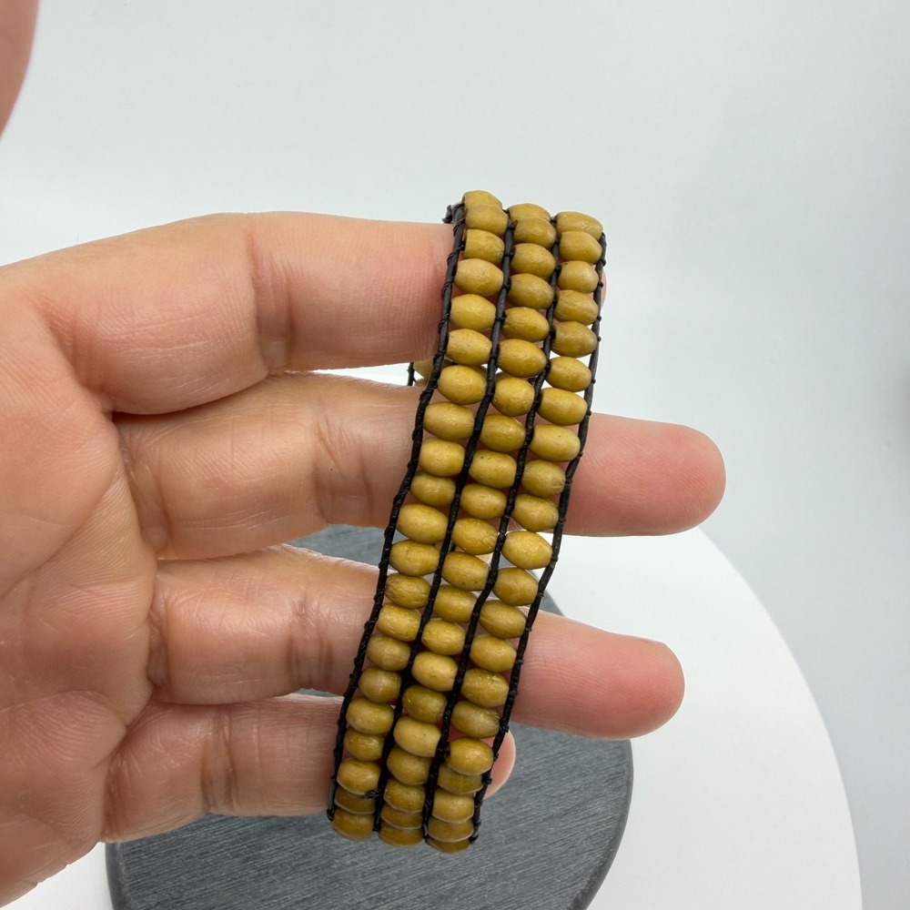 Boho Beaded Wrap Bracelet Wooden Natural Multi Strand Bohemian Style Classic